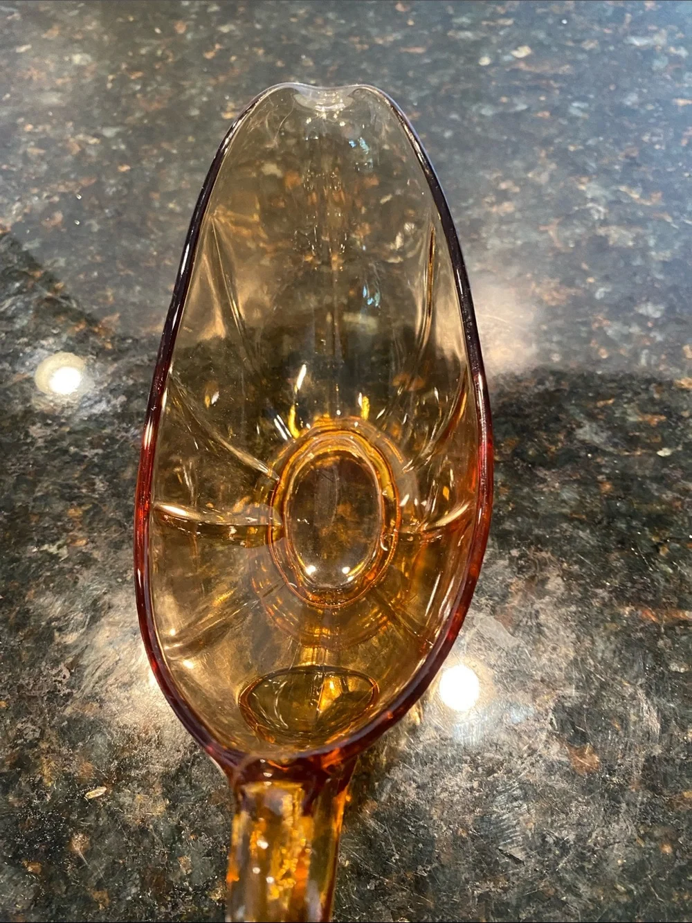 Vintage Indiana Glass, Amber Tiara Gravy Boat
